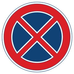 Fototapeta premium no stopping road sign, parking and stopping is prohibited symbol.
