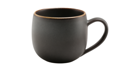 Dark, rounded mug with handle