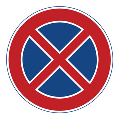 no stopping road sign, parking and stopping is prohibited symbol.