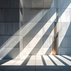 Fototapeta premium Sunlit concrete interior