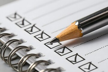 Marking items off a checklist with a pencil is a great way to get things done.