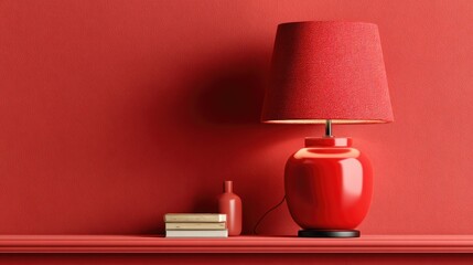 Red lamp on red shelf (1)