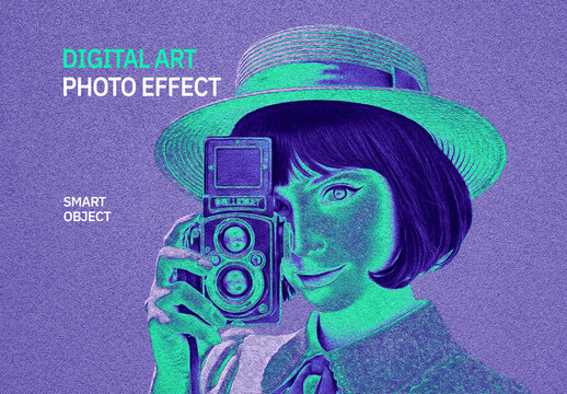 Digital Art Photo Effect PSD