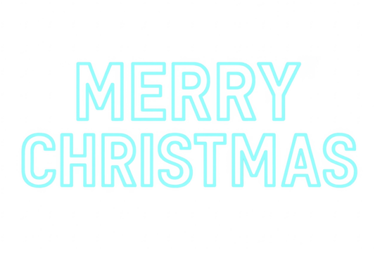 Merry christmas neon sign on transparent background for holiday greetings - Powered by Adobe