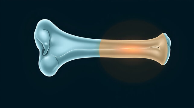 Diagram of bone with osteomyelitis disease in line style