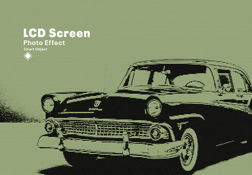 Vintage Car LCD Screen Photo Effect