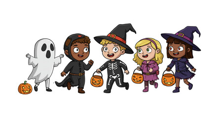 halloween kids with pumpkin