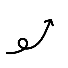 Curved arrow icon vector