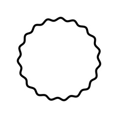 Black badge outline vector. Decorative label frame shape for sale tags, discount stickers, product packaging, posters, banners and graphic design accents