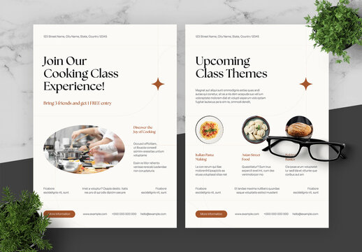 Brown And Black Cooking Class Flyer