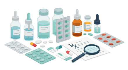 Assortment of various medical supplies and medications.