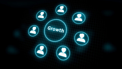Digital Network of People Connected to Central Concept of Growth Keywords: growth, business,...