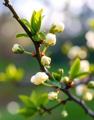 Blossoming springtime branch