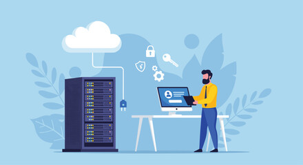 It professional manages server racks and cloud computing services with modern technology