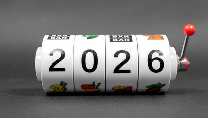 Image of 2026 with slot machine motif