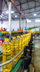 Oil bottles on a factory conveyor belt (1)