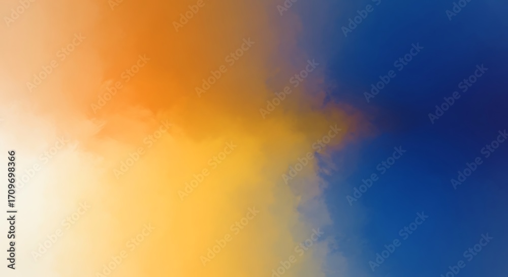 Canvas Prints soft blended background with orange yellow and blue hues abstract gradient