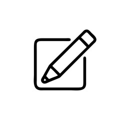 Edit text icon, pencil symbol isolated on white background, Vector Illustration