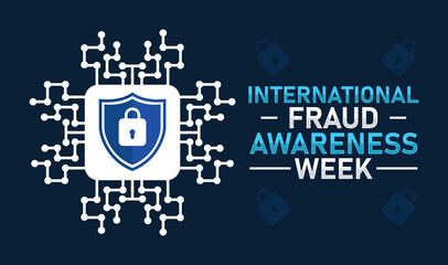 International Fraud Awareness Week. Background, poster, postcard, banner design. Vector illustration
