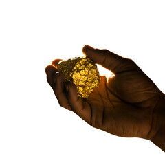 Hand Holding a Gold Nugget