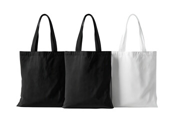 Three plain canvas tote bags in black and white (1)