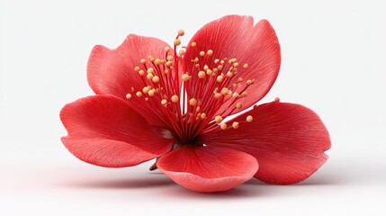 Vibrant red flower, delicate petals, studio shot