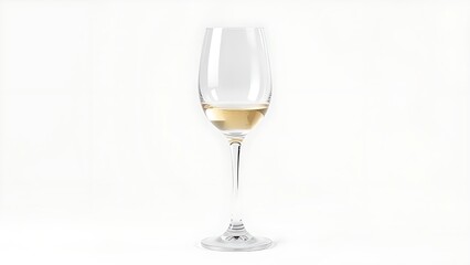 Fototapeta premium Elegant crystal wine glass with a delicate stem, beautifully lit against a white background.