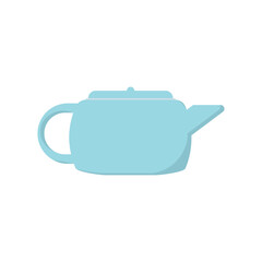 Light Blue Teapot Illustration on White Background, Minimalist Design