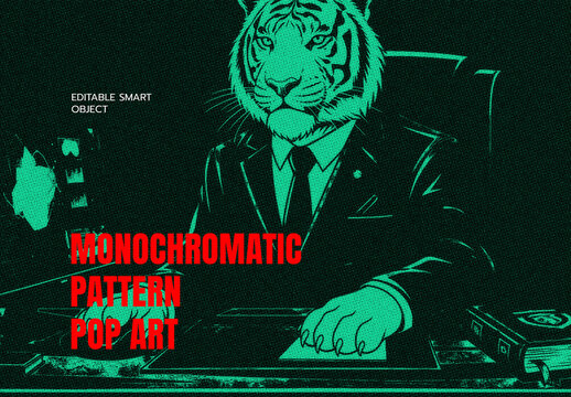 Monochromatic Pattern Pop Art Photo Effect