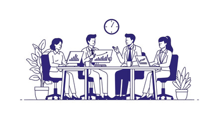 business meeting analysis diverse team collaborates on data insights reviewing graphs on screen in a bright office perfect for corporate presentation