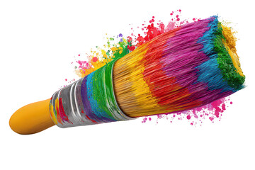 Fototapeta premium Colorful Paintbrush With Splattering Colors