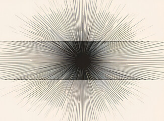A monochrome pattern of straight lines radiating from the center. Black and white abstract  minimalist illustration.