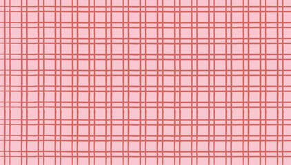 Retro vintage hand drawn abstract patterned background. French and Italian inspired textile with stripes, checkered, plaid design. Concept of Christmas, Valentine, and festive holiday decor. Vector.