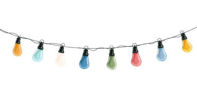 Colorful string lights - Powered by Adobe