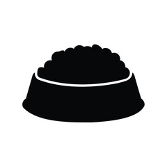 Silhouette Image of a Pet Food Bowl Filled to the Brim