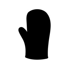 Silhouette of an oven mitt used for handling hot kitchen items