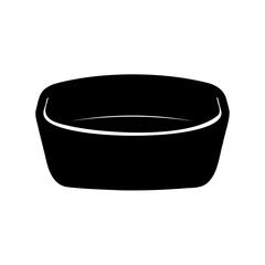 Simple Black Bowl with a Glossy Interior and a Square Shape