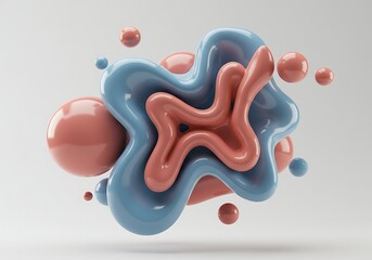 Abstract Pastel Liquid Forms, 3D Render
