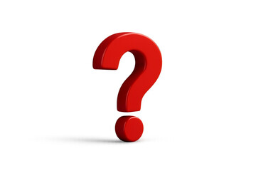 Red Question Mark: A vibrant, eye-catching red question mark isolated, representing curiosity and seeking answers.