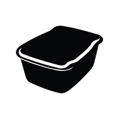 Abstract depiction of a solid black rectangular container with rounded edges