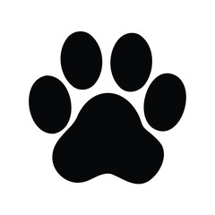 Simple and Clear Black Paw Print Graphic Isolated on a White Background