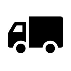 Delivery truck solid icon on white background