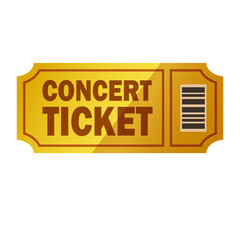 Music concert ticket vector isolated illustration