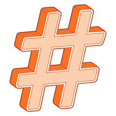 Obraz premium Bold Hashtag Graphic Design Element