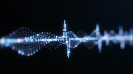 Data Visualization of Digital Waveform, Animated Binary Code Representing Data Flow - Powered by Adobe