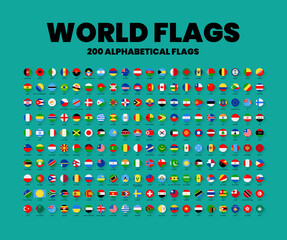 World flags 200 alphabetical flags 