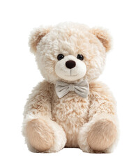 Obraz premium Beige teddy bear with bow tie