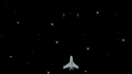 Pixel Art Spaceship Flight and Shooting Loop Animation - Powered by Adobe