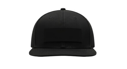 Isolated black baseball cap template, blank velcro patch, sport, headwear, casual apparel