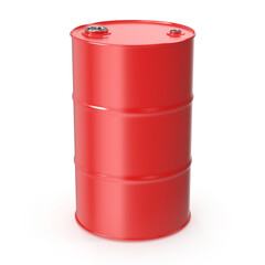 Red metal drum storage container